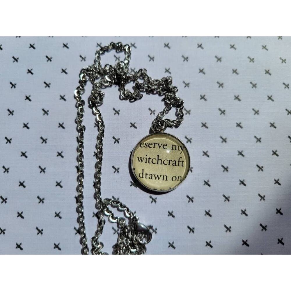 Witchcraft 20mm book page necklace